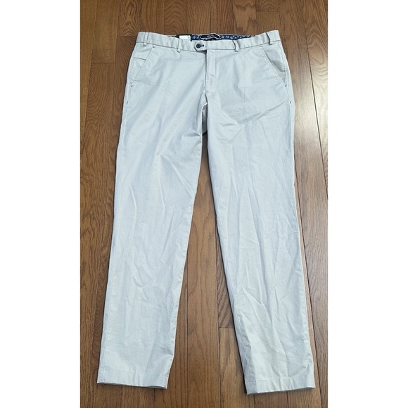 Hiltl Men's 1/4 Top Beige Cotton Blend Flat Front Chino Pant Size 56/ 36 US NWT